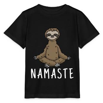 Yoga Faultier Meditation Yogi Namaste Geschenk - Stanley/Stella Kinder T-Shirt MINI CREATOR  - Schwarz - Vorne - Mikhail (115cm)