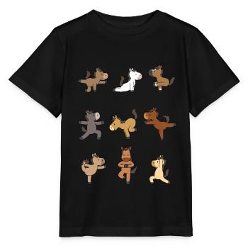 Yoga Pferd Meditation Yogi Namaste Geschenk - Stanley/Stella Kinder T-Shirt MINI CREATOR  - Schwarz - Vorne - Mikhail (115cm)