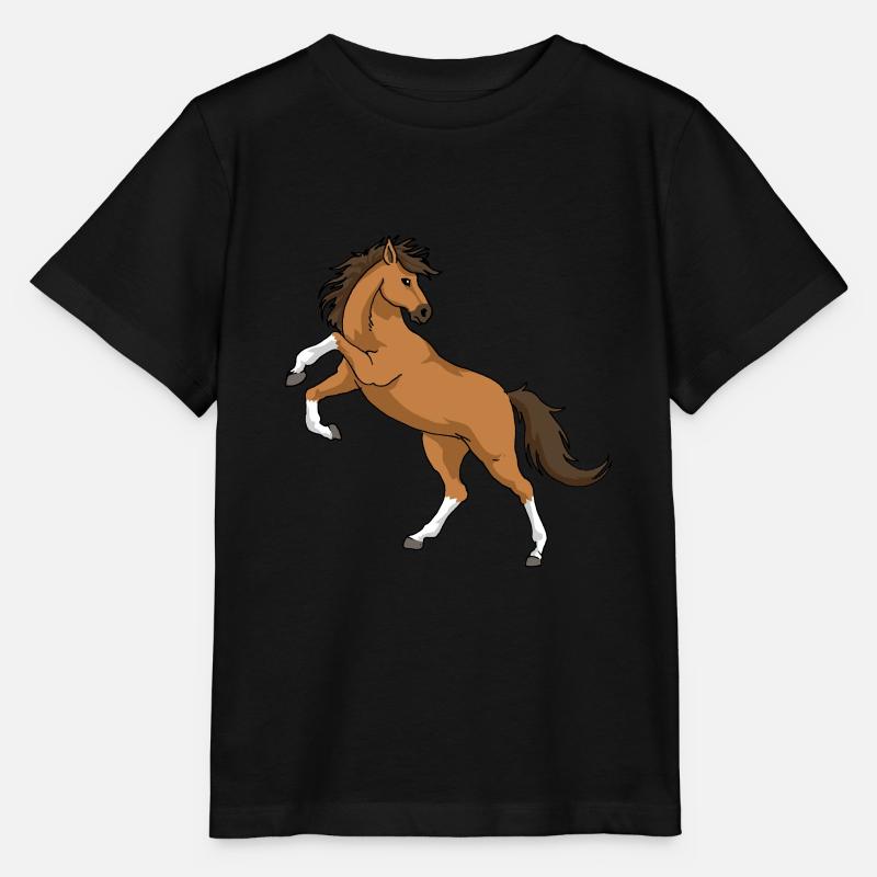Pferd - Stanley/Stella Kinder T-Shirt MINI CREATOR  - Schwarz