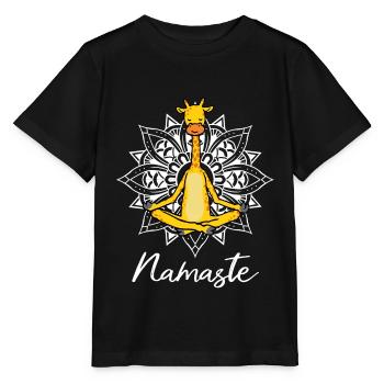 Giraffe Yoga Meditation Yogi Namaste Geschenk - Stanley/Stella Kinder T-Shirt MINI CREATOR  - Schwarz - Vorne - Mikhail (115cm)