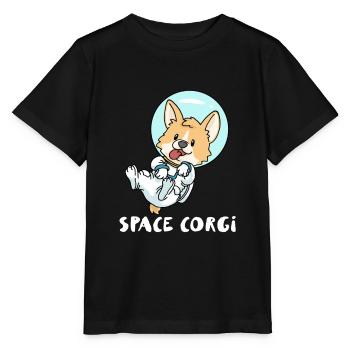 Space Corgi - Stanley/Stella Kinder T-Shirt MINI CREATOR  - Schwarz - Vorne - Mikhail (115cm)