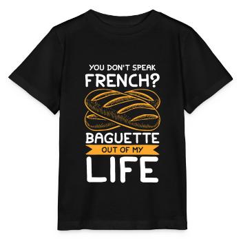 French Baguette - Stanley/Stella Kinder T-Shirt MINI CREATOR  - Schwarz - Vorne - Mikhail (115cm)