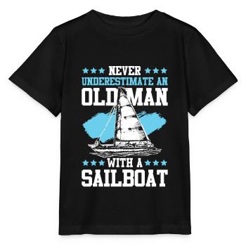 sailing old man - Stanley/Stella MINI CREATOR Kids’ T-Shirt - black - Front - Mikhail (115cm)