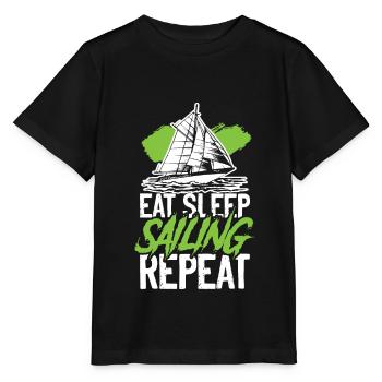 eat sleep sailing repeat - Stanley/Stella MINI CREATOR Kids’ T-Shirt - black - Front - Mikhail (115cm)