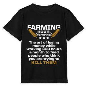 farming farmer - Stanley/Stella MINI CREATOR Kids’ T-Shirt - black - Front - Mikhail (115cm)