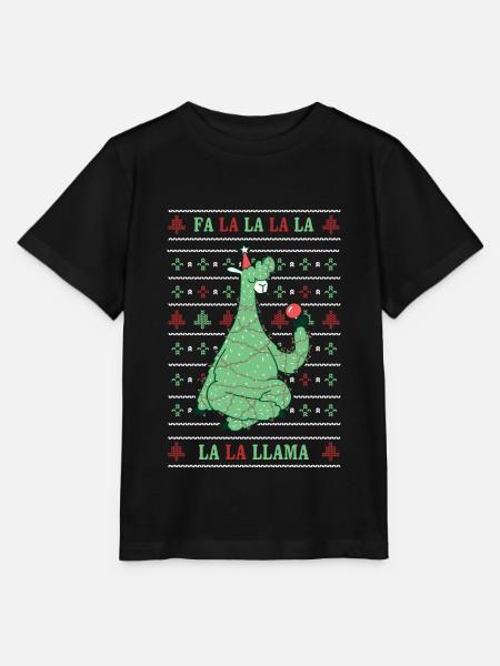 Llama Hässlicher Weihnachtspulli Geschenk - Stanley/Stella Kinder T-Shirt MINI CREATOR  - Schwarz
