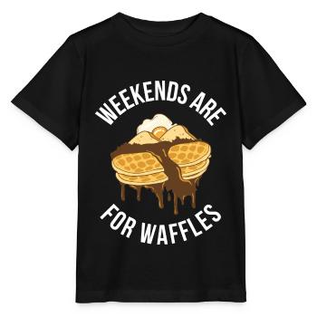 Weekends Are For Waffles Waffle Gift - Stanley/Stella MINI CREATOR Kids’ T-Shirt - black - Front - Mikhail (115cm)