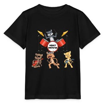 Cadeau Heavy Meowtal Heavy Metal - T-shirt bio MINI CREATOR Stanley/Stella Enfant - noir - Devant - Mikhail (115cm)