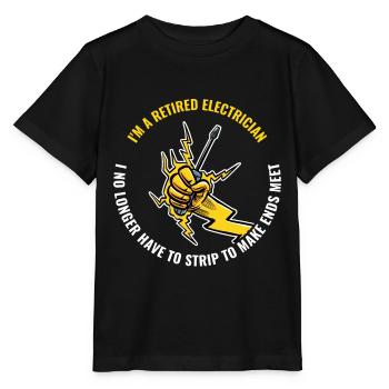 Retired Electrician Electrician Electrician Gift - Stanley/Stella MINI CREATOR Kids’ T-Shirt - black - Front - Mikhail (115cm)