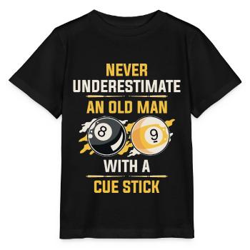 Old Man With A Cue Stick Billard Geschenk - Stanley/Stella Kinder T-Shirt MINI CREATOR  - Schwarz - Vorne - Mikhail (115cm)
