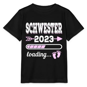 Große Schwester 2023 Geburt Geschenkidee - Stanley/Stella Kinder T-Shirt MINI CREATOR  - Schwarz - Vorne - Mikhail (115cm)