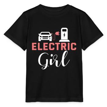 Electric Girl Geschenk Freundin Frau Elektroauto - Stanley/Stella Kinder T-Shirt MINI CREATOR  - Schwarz - Vorne - Mikhail (115cm)