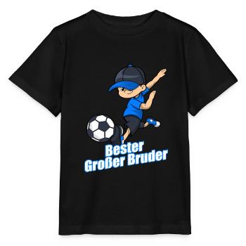 Bester großer Bruder Geschenk Geburt Fußball Junge - Stanley/Stella Kinder T-Shirt MINI CREATOR  - Schwarz - Vorne - Mikhail (115cm)