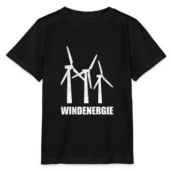 Windenergie Windkraft Windkraftanlage Kraftwerk - Stanley/Stella Kinder T-Shirt MINI CREATOR  - Schwarz - Vorne - Mikhail (115cm)