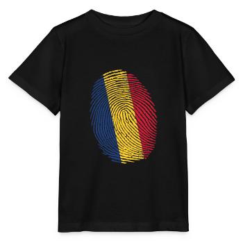 Roumanie Empreintes digitales roumaines Drapeau roumain - T-shirt bio MINI CREATOR Stanley/Stella Enfant - noir - Devant - Mikhail (115cm)