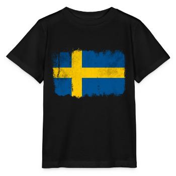 Drapeau suédois - T-shirt bio MINI CREATOR Stanley/Stella Enfant - noir - Devant - Mikhail (115cm)