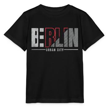 Berlin Urban City Vintage rouge - T-shirt bio MINI CREATOR Stanley/Stella Enfant - noir - Devant - Mikhail (115cm)