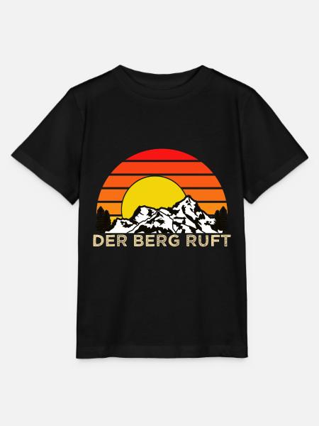 Der Berg Ruft Berge Wandern Fan Geschenk T-Shirt - Stanley/Stella Kinder T-Shirt MINI CREATOR  - Schwarz