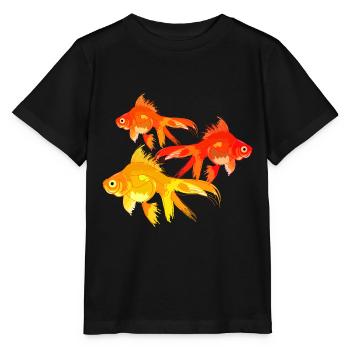 Bassin de poisson rouge coloré - T-shirt bio MINI CREATOR Stanley/Stella Enfant - noir - Devant - Mikhail (115cm)