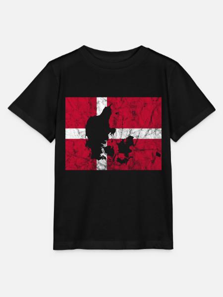 Dänemark Dänische Flagge Dannebrog Silhouette - Stanley/Stella T-shirt MINI CREATOR til børn - sort