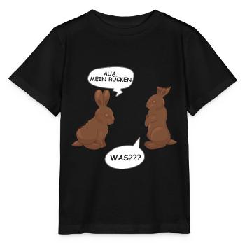 Lustiger Hase Kaninchen aus Schokolade Hasen - Stanley/Stella Kinder T-Shirt MINI CREATOR  - Schwarz - Vorne - Mikhail (115cm)