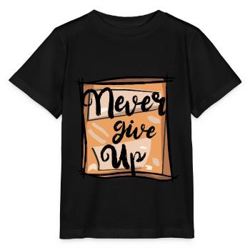 Never give up - Stanley/Stella MINI CREATOR Kids’ T-Shirt - black - Front - Mikhail (115cm)