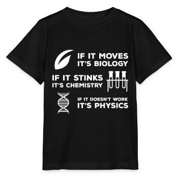 Bio physics - Stanley/Stella MINI CREATOR Kids’ T-Shirt - black - Front - Mikhail (115cm)
