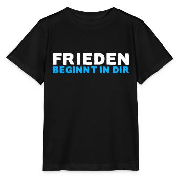FRIEDEN BEGINNT IN DIR - Stanley/Stella Kinder T-Shirt MINI CREATOR  - Schwarz - Vorne - Mikhail (115cm)