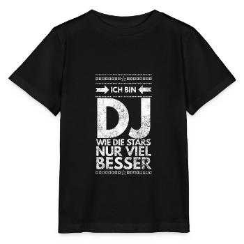 DJ Deejay Musik Techno Music Turntable Geschenk - Stanley/Stella Kinder T-Shirt MINI CREATOR  - Schwarz - Vorne - Mikhail (115cm)
