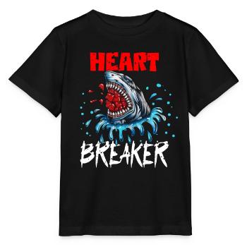 Shark Fish Valentine's Day Heartbreaker Heartbreaker - Stanley/Stella MINI CREATOR Kids’ T-Shirt - black - Front - Mikhail (115cm)