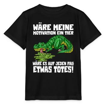 Motivation lustlos Witziges T-Rex Dino Outfit - Stanley/Stella Kinder T-Shirt MINI CREATOR  - Schwarz - Vorne - Mikhail (115cm)