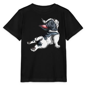 Schlafen Strecken Hund Süßes Hundeoutfit Mopswelpe - Stanley/Stella Kinder T-Shirt MINI CREATOR  - Schwarz - Vorne - Mikhail (115cm)