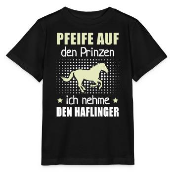 Pfeife Prinzen Nehme Haflinger Pferderasse Reithof - Stanley/Stella Kinder T-Shirt MINI CREATOR  - Schwarz - Vorne - Mikhail (115cm)