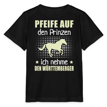 Pfeife Prinzen Nehme Württemberger Pferderassen - Stanley/Stella Kinder T-Shirt MINI CREATOR  - Schwarz - Vorne - Mikhail (115cm)