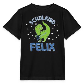 Einschulung Schulkind Felix - Stanley/Stella Kinder T-Shirt MINI CREATOR  - Schwarz - Vorne - Mikhail (115cm)