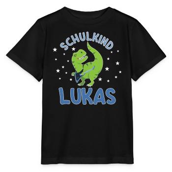 Einschulung Schulkind Lukas - Stanley/Stella Kinder T-Shirt MINI CREATOR  - Schwarz - Vorne - Mikhail (115cm)