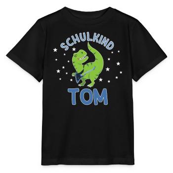 Einschulung Schulkind Tom - Stanley/Stella Kinder T-Shirt MINI CREATOR  - Schwarz - Vorne - Mikhail (115cm)