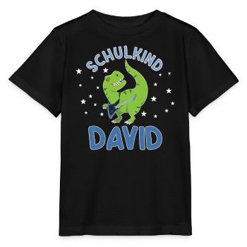 Einschulung Schulkind David - Stanley/Stella Kinder T-Shirt MINI CREATOR  - Schwarz - Vorne - Mikhail (115cm)