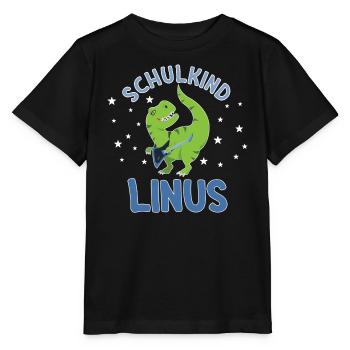Einschulung Schulkind Linus - Stanley/Stella Kinder T-Shirt MINI CREATOR  - Schwarz - Vorne - Mikhail (115cm)