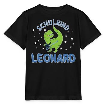 Einschulung Schulkind Leonard - Stanley/Stella Kinder T-Shirt MINI CREATOR  - Schwarz - Vorne - Mikhail (115cm)