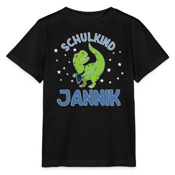 Einschulung Schulkind Jannik - Stanley/Stella Kinder T-Shirt MINI CREATOR  - Schwarz - Vorne - Mikhail (115cm)
