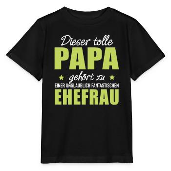 Papa gehört zu Ehefrau Eheleben Elternzeit Familie - Stanley/Stella Kinder T-Shirt MINI CREATOR  - Schwarz - Vorne - Mikhail (115cm)