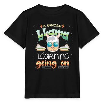 Pupils: preschooler, an alpaca llama learns - Stanley/Stella MINI CREATOR Kids’ T-Shirt - black - Front - Mikhail (115cm)