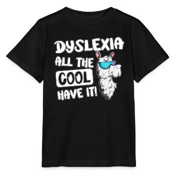 Apprendre à écrire Dyslexie Lama Alpaga - T-shirt bio MINI CREATOR Stanley/Stella Enfant - noir - Devant - Mikhail (115cm)