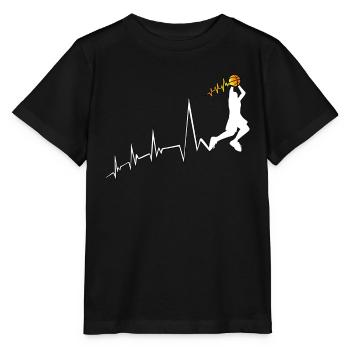 Joueur de basket-ball Heartbeat Basketball Lover - T-shirt bio MINI CREATOR Stanley/Stella Enfant - noir - Devant - Mikhail (115cm)