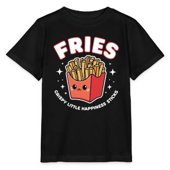 Frittierte Pommes Kartoffel Stäbchen Fast Food - Stanley/Stella Kinder T-Shirt MINI CREATOR  - Schwarz - Vorne - Mikhail (115cm)