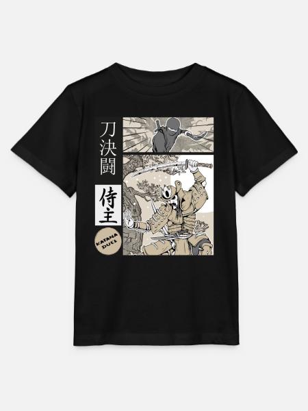 samurai katana Duell vs ninja - Stanley/Stella Kinder T-Shirt MINI CREATOR - Schwarz