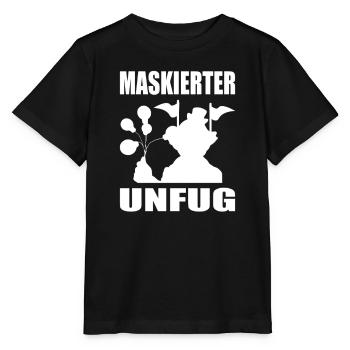Maskierter Unfug Lustiges Karneval - Stanley/Stella Kinder T-Shirt MINI CREATOR  - Schwarz - Vorne - Mikhail (115cm)