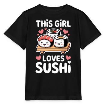 Sushi Japan Girl Lustiges Kawaii Sushi Geschenk - Stanley/Stella Kinder T-Shirt MINI CREATOR  - Schwarz - Vorne - Mikhail (115cm)