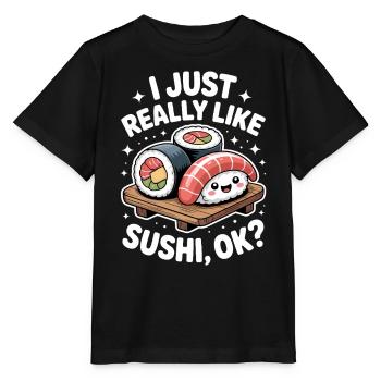 Sushi Japan Lustiges Kawaii Sushi Geschenk - Stanley/Stella Kinder T-Shirt MINI CREATOR  - Schwarz - Vorne - Mikhail (115cm)